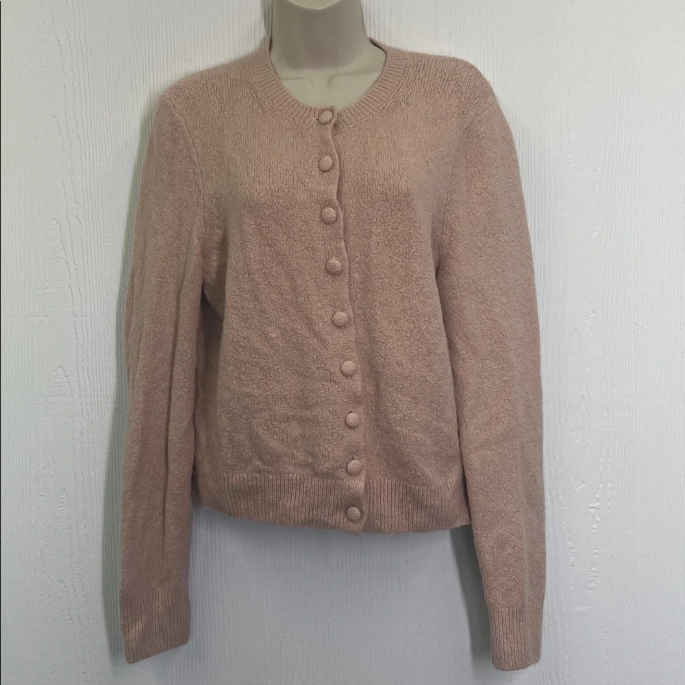 Madewell - Light Pink Button Down Long Sleeve Wool Blend Cardigan Size Medium